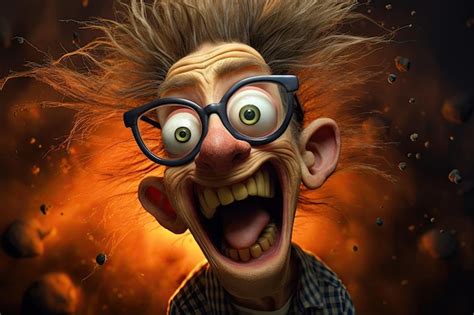 Premium AI Image | a cartoon character with glasses and a big mouth