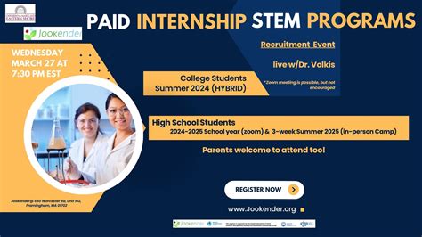 Paid Internship Stem Programs Recruitment Event