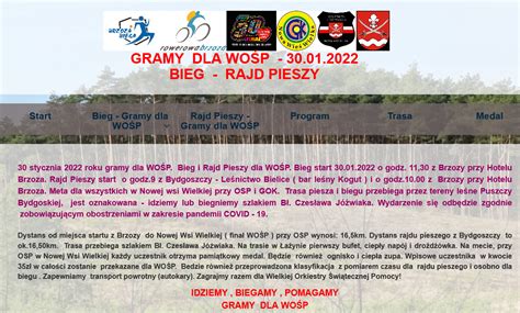 GRAMY Z WOŚP 30 01 2022 Rajd Pieszy i Bieg Bydgoszcz Brzoza