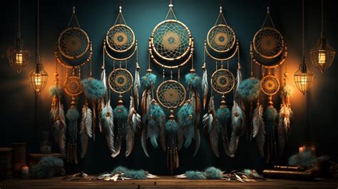 Premium Ai Image A Collection Of Dream Catchers With Feathers