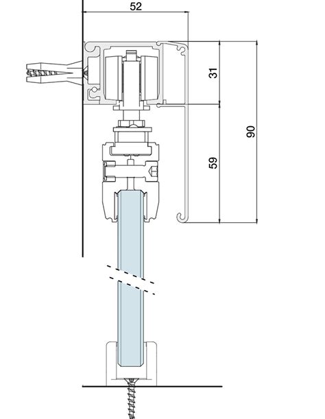 Rail K Pour Porte Coulissante Tout Verre Pose En Applique