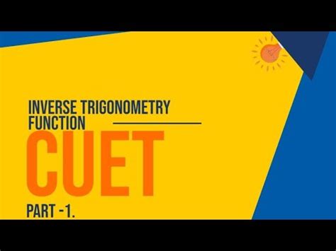 Cuet Maths Inverse Trigonometric Functions Formula Part Ensino