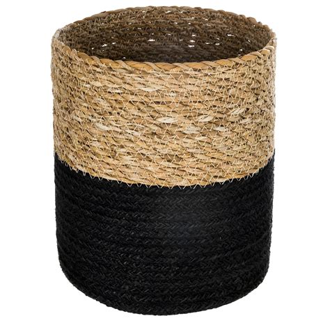 Set De 4 Paniers De Rangement En Jute Et Seagrass Noir Et Naturel