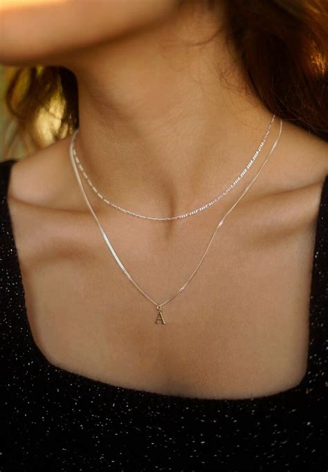 Sterling Silver Dainty Figaro Choker Plain Figaro Necklace Etsy Dainty Necklace Silver Silver