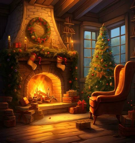 Christmas background with fireplace 29563082 Stock Photo at Vecteezy