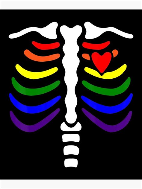 Lgbt Pride Rib Cage Rainbow Skeleton Xray Lgbtq Poster For Sale By Thevisualgroove Redbubble