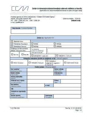 Fillable Online Zahtjev Za Izdavanje Produljenje Obnavljanje Valjanosti