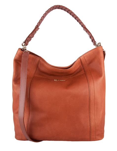 Cole Haan Felicity Leather Double Strap Hobo Bag In Brown Sequoia Lyst