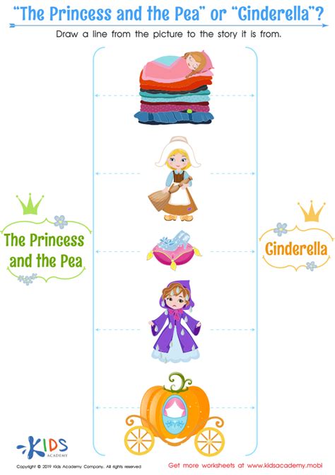 The Princess And The Pea” Or Cinderella” Worksheet For Kids