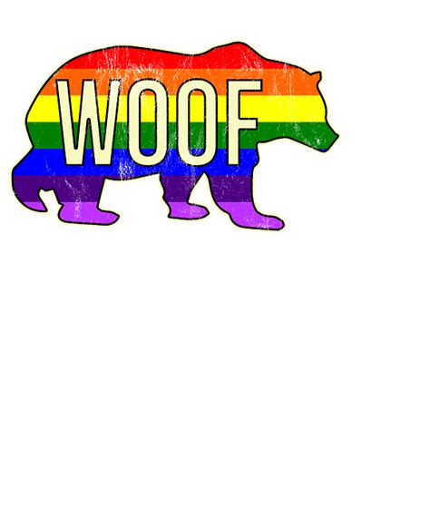 Gay Bear Pride Woof And Stuff Roar T Shirt By Noirty Designs Pixels