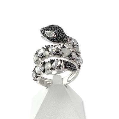 Bague D Occasion Argent Serpent Pierres Imitations Et Zirconias