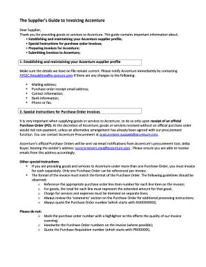 Fillable Online Submitting Invoices To Accenture Fax Email Print