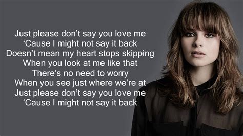 Gabrielle Aplin Please Don T Say You Love Me Lyrics YouTube