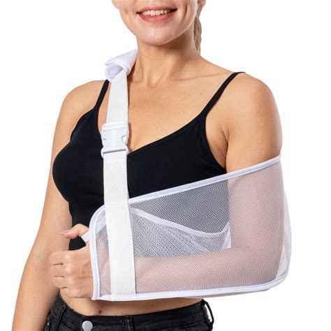 Ledhlth White Mesh Arm Sling - Shoulder Injury Support for Men & Women