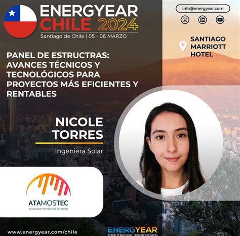 Ingeniera ATAMOSTEC expondrá en Energyear Chile 2024 ATAMOSTEC