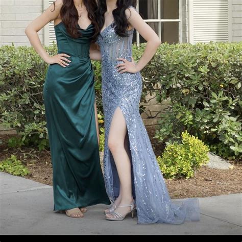 Blue Prom Dress!!! Message before buying pls 🩷🩷 -... - Depop