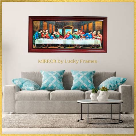 The Last Supper Wall Decor With Frame 44 Inches X 20 Inches Tempered