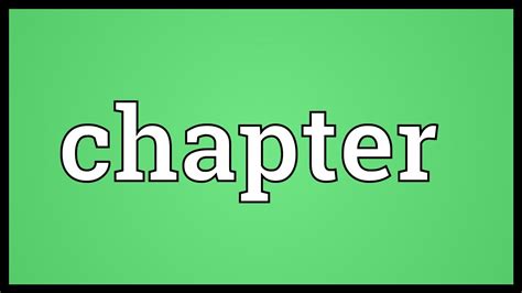 Chapter Meaning - YouTube