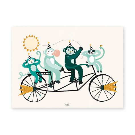 Monkey Business Poster - Michelle Carlslund Illustration