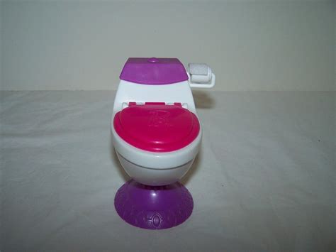 Barbie Doll Toilet Potty With Toilet Paper Bathroom Furniture Pink Doll