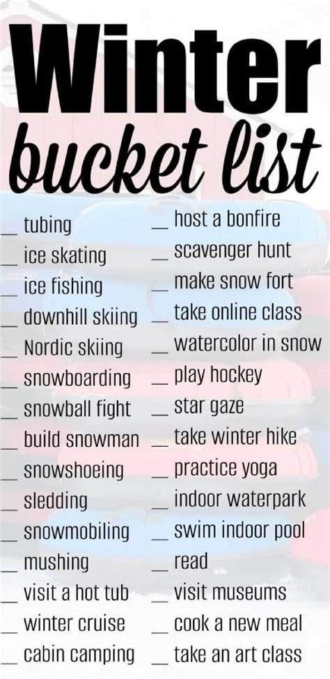 Indoor & Outdoor Winter Activities for Kids - Winter Fun Checklist