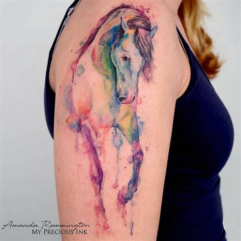 Freehand watercolor horse tattoo by Mentjuh on DeviantArt