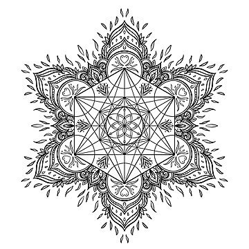 Sacred Geometry Mandala With Metatron Cube For Spiritual Design Vector