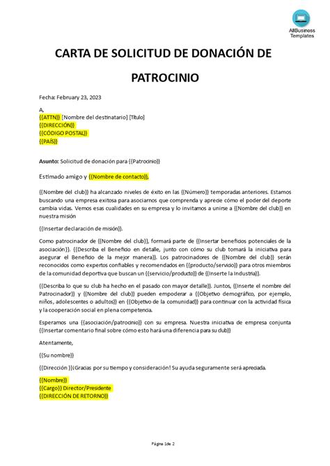 Introducir Imagen Carta Modelo De Solicitud De Patrocinio Para Un