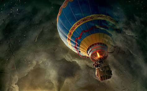 HD wallpaper: balloon, digital art, fantasy art, hot air balloons ...