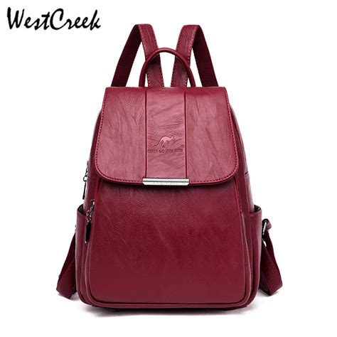 Westcreek Brand Anti Theft Women High Quality Soft Pu Leather Backpack Female Vintage Backpack