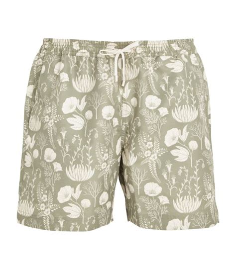 Mens Sunspel Green Printed Swim Shorts Harrods Uk