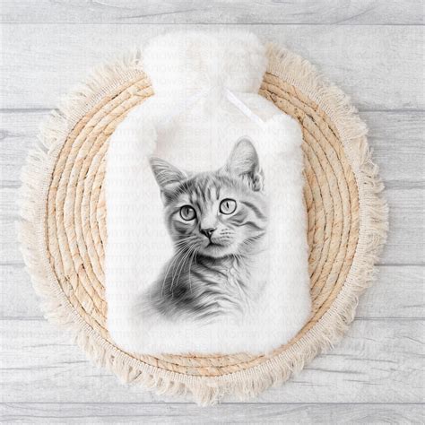Cat Hot Water Bottle Gift Christmas Present Birthday Unusual Gift Hard