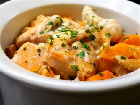 Cocotte De Saumon Et Filet De Lotte Aux Girolles Et Patates Douces