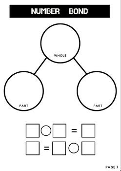 Blank Number Bond Worksheet and Number Bond Template Mats(bonus adding ...