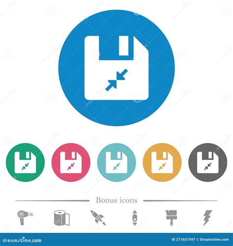 Platte Pictogrammen Voor Bestanden Samenpersen Vector Illustratie