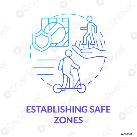 Establishing safe zones blue gradient concept icon - stock vector