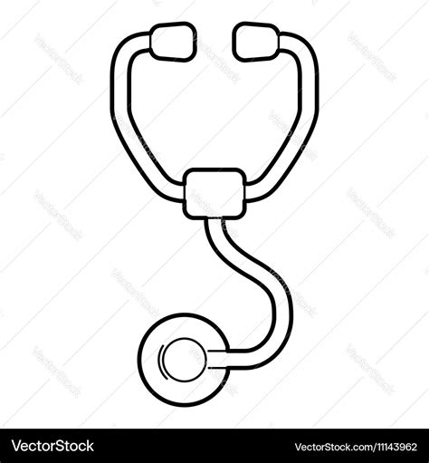 Stethoscope Icon Outline Style Royalty Free Vector Image