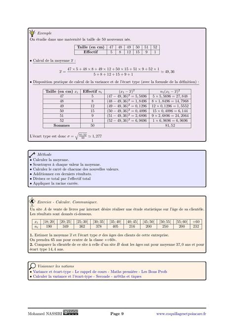 Médiane quartiles moyenne écart type le cours complet avec