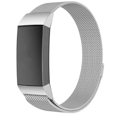 Bracelet Milanaise Fitbit Charge 3 4 Argent