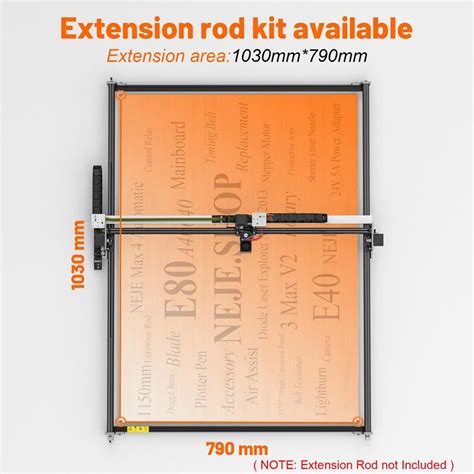 Neje Mm Y Axis Extension Rod Kit