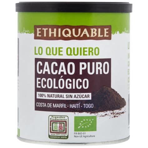 Cacao Soluble Puro Natural Sin Az Car Ecol Gico Ethiquable G