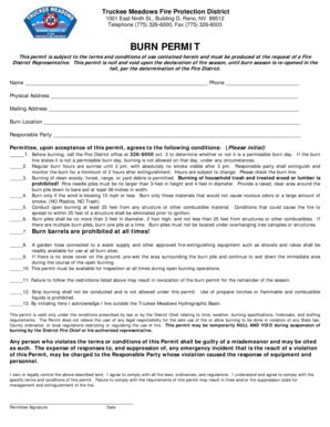 Fillable Online Washoecounty Burn Permit Form Fall 2015 Washoe County