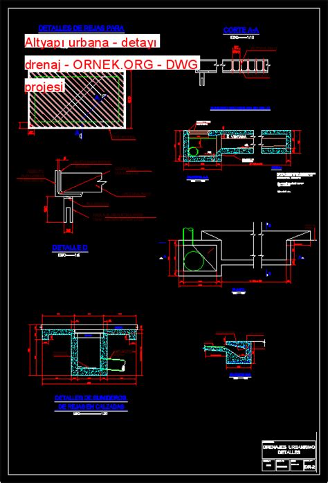 Altyap Urbana Detay Drenaj Dwg Projesi Autocad Projeler