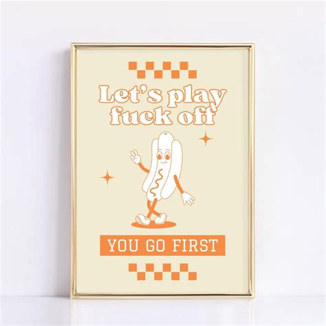 Fuck Off Funny Office Decor College Wall Art Retro Mascot Cartoon Character Sarcastic Poster