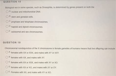 Solved QUESTION Biological Sex In Some Species Such As Chegg