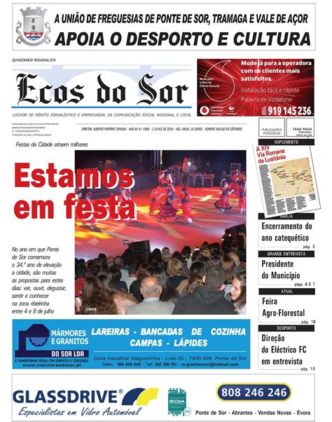 Jornal Ecos Do Sor J Saiu A Primeira Edi O De Julho Do Nosso Jornal