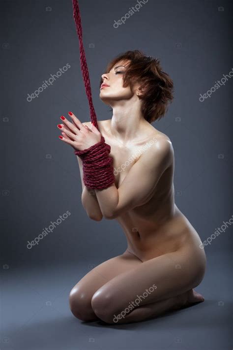 Sensual Nude Model Posing Tied With Rope Stock Photo By Wisky