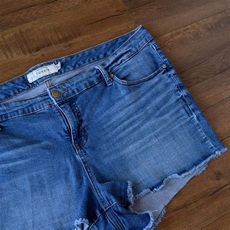 Torrid Short Denim Shorts Frayed Hem Plus Size Jean Depop