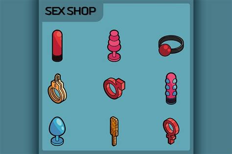 Sex Shop Flat Concept Icons Pre Designed Illustrator Graphics