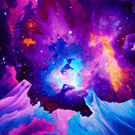 Purple Cosmic Painting · Creative Fabrica